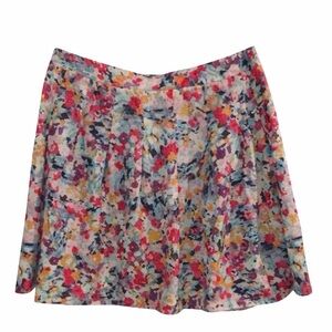 💐 J.Crew Floral Mini Skirt Size 8 Pleated Lined Spring Skirt